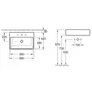 Раковина накладная на столешницу Villeroy & Boch Memento 60 х 42 см, чёрный глянец (513560S0) фото 3 Aquada.com.ua