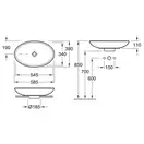 Раковина накладная на столешницу Villeroy & Boch Loop & Friends 585 х 380 мм (51510001) фото 2 Aquada.com.ua