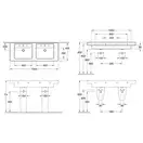 Двойная раковина Villeroy & Boch Subway 2.0 1300 х485 мм (61311301) фото 4 Aquada.com.ua