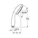 Ручний душ, 3 режими струменя Grohe New Tempesta Classic (28419002)