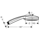 Лейка для душа Hansgrohe Croma 100 Multii (цвет - чёрный), 3 типа струи (28536610) фото 2 Aquada.com.ua
