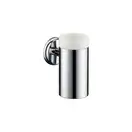 Стакан для зубных щеток с держателем Hansgrohe Logis Classic (цвет - хром, керамика белая) (41618000) фото 1 Aquada.com.ua