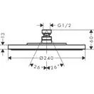 Верхній душ Axor Uno 240 мм, хром (28494000)