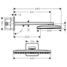 Верхний душ Axor ShowerSolutions 460/300 3jet с душевым кронштейном (35276000) фото 2 Aquada.com.ua