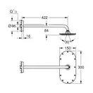 Grohe Rainshower Veris 300 x 150 Верхний душ с душевым кронштейном 422 мм, 1 режим струи (26170000) фото 2 Aquada.com.ua