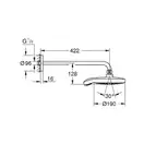 Верхній душ Grohe Power &amp; Soul Cosmopolitan 190 з душовим кронштейном, хром (26172000)