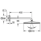 GROHE Набор 422 мм верхнего душа Rainshower 310 Mono Cube, 1 режим струи (26563000) фото 2 Aquada.com.ua