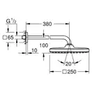Верхній душ з настінним кронштейном Grohe Tempesta Cube (26687000)