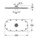 Верхній душ з 1 режимом струменя GROHE Rainshower Veris 300 (27471000)