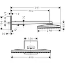 Верхній душ Hansgrohe Rainmaker Select 460 1jet з власником, чорний / хром (24003600)