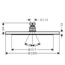 Верхній душ Hansgrohe Croma 280 1jet, matt white (26220700)