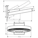HANSGROHE  Верхний душ 360 3jet с настенным держателем, матовый белый Rainfinity (26234700) фото 2 Aquada.com.ua
