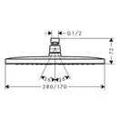 Верхний душ 280 х 170 мм Hansgrohe Croma E, 1 тип струи (цвет - хром) (26257000) фото 3 Aquada.com.ua