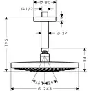 Верхній душ Hansgrohe Raindance Select S 240 2jet стельовий, хром/білий (26467400)