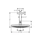 Верхний душ с держателем Hansgrohe Raindance Select S 2jet Ø 240 мм (цвет - хром), EcoSmart 9 л/мин (26469000) фото 2 Aquada.com.ua