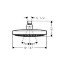 Верхний душ Hansgrohe Croma Select S 180 2jet (цвет - хром) (26522000) фото 2 Aquada.com.ua