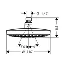 Верхній душ Hansgrohe Croma Select E 180 2jet Showerpipe 180, білий / хром (26522400)