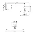 Верхний душ с держателем Hansgrohe Raindance E 360 х 190 мм, EcoSmart 9 л/мин (цвет - хром) (26605000) фото 2 Aquada.com.ua