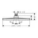 Верхний душ Hansgrohe Crometta E 240 х 240 см, 1 тип струи (цвет - хром) (26726000) фото 2 Aquada.com.ua