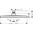 Верхній душ Hansgrohe Crometta E 240 1jet, хром (26726000)