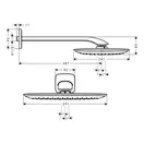 Верхній душ Hansgrohe PuraVida Overhead shower 400 1jet з власником зі стіни, хром (27437000)