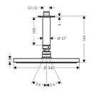 Верхний душ с потолочным подсоединением Hansgrohe Raindance S Ø 240 мм, 1 тип струи (цвет - хром) (27620000) фото 3 Aquada.com.ua