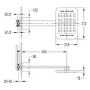 Верхний душ 312 х 218 мм Imprese Smart Click (цвет - хром), 2 вида струи (ZMK101901101) фото 2 Aquada.com.ua