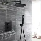 Верхний душ 300 х 300 х h8 мм Paffoni Elle Syncro King “Quadro” (цвет - чёрный матовый) (ZSOF078NO)