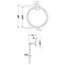 Полотенцедержатель-кольцо Ø 210 мм Duravit Starck T, чёрный матовый (0099474600) фото 4 Aquada.com.ua
