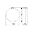 Полотенцедержатель-кольцо Ø 558 мм Sonia S6 Black, чёрный матовый (168224) фото 3 Aquada.com.ua