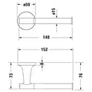 Бумагодержатель без крышки Duravit Starck T (цвет - хром) (0099371000) фото 5 Aquada.com.ua