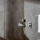 Шланговое під'єднання для душа Hansgrohe Fixfit Porter 300 з власником і поличкою, хром (26456000)