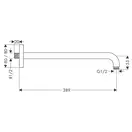 Кронштейн для верхнього душу Hansgrohe E 389 мм, хром (27446000)