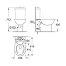 Унітаз для підлоги Grohe Bau Ceramic безободковий, білий (39349000)