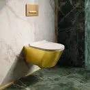 Унитаз подвесной NewFlush (безободковый) Catalano Gold & Silver с сиденьем Soft Close (1VS55NRBO+5SCSTP000) фото 3 Aquada.com.ua