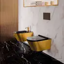 Унитаз подвесной NewFlush (безободковый) Catalano Gold & Silver с сиденьем Soft Close (1VS55NRNO+5SCSTPNNE) фото 3 Aquada.com.ua