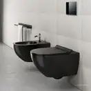 Унитаз подвесной NewFlush (безободковый) Catalano Sfera с сиденьем Soft Close, чёрный матовый (1VSF54RNS+5SCSTPNS) фото 2 Aquada.com.ua