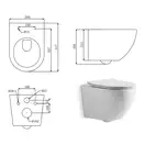 Унитаз подвесной безободковый Devit Universal с сиденьем Soft Close (3020162) фото 2 Aquada.com.ua