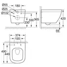 Унитаз подвесной Grohe Bau Ceramic, безоободковый (39206000) фото 2 Aquada.com.ua