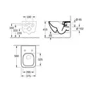 VILLEROY & BOCH VERITY LINE унитаз 37,5*56см, подвесной,БЕЗ ОБОДКА ,с-ма экономии воды AQUAREDUCT®(3/4,5 л), крепление SupraFix 2.0, сиденье slow-closing SlimseatLine (4615R001+8M19S101) фото 2 Aquada.com.ua