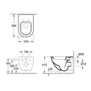 VILLEROY & BOCH SUBWAY унитаз 37*56см, подвесной, с вертикальным смывом, цвет Star White CeramicPlus (660010R2) фото 2 Aquada.com.ua