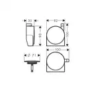 Наружная часть сифона для ванны Hansgrohe Exafill S (цвет - хром) (58117000) фото 3 Aquada.com.ua