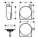 Накладки на слив-перелив для ванны Hansgrohe Exafill S (цвет - белый матовый) (58117700) фото 2 Aquada.com.ua