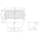 VILLEROY & BOCH OBERON 2.0 ванна 170*75см, квариловая с ножками и сливом-переливом (UBQ170OBR2DV-01) фото 2 Aquada.com.ua