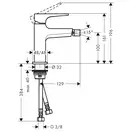 Смеситель для биде Hansgrohe Metropol (цвет - чёрный матовый), с донным клапаном Push-Open (32520670) фото 2 Aquada.com.ua