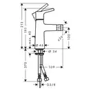 Змішувач для біде Hansgrohe Talis S 100 з донним клапаном, хром (72200000)