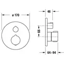 Термостат для душа скрытого монтажа Duravit C.1 (цвет - чёрный матовый) (C15200018046) фото 2 Aquada.com.ua