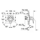 Grohe BauLoop Смеситель скрытого монтажа, хром (29042000)