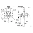 Grohe BauLoop Смеситель скрытого монтажа, хром (29042000)