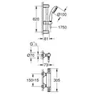 GROHE Термостат для душу із душовим гарнітуром Grohtherm 800  (34565001) фото 5 Aquada.com.ua